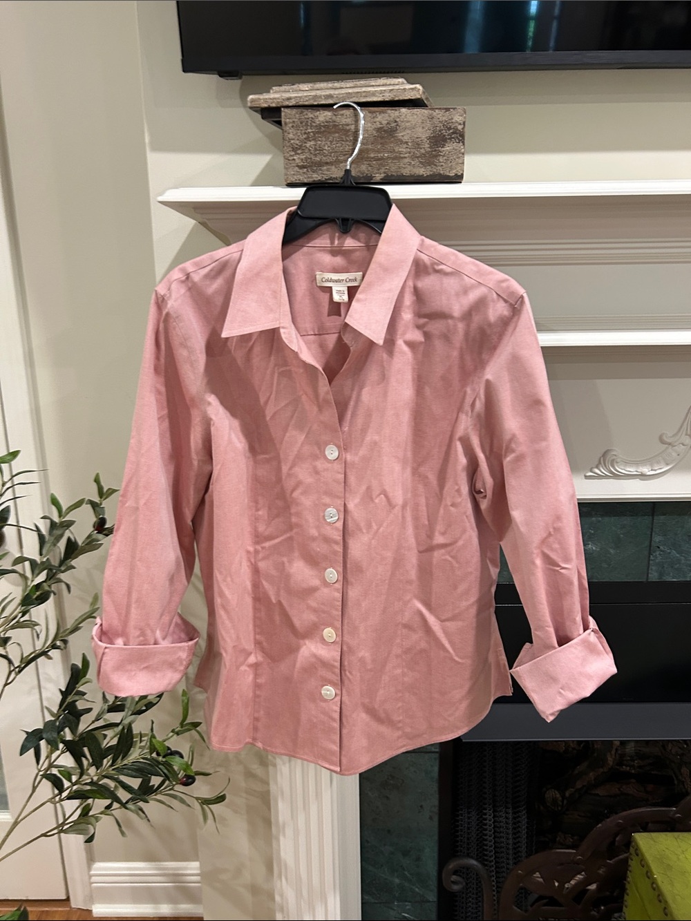Coldwater Creek Blush Pink Button-Up Shirt